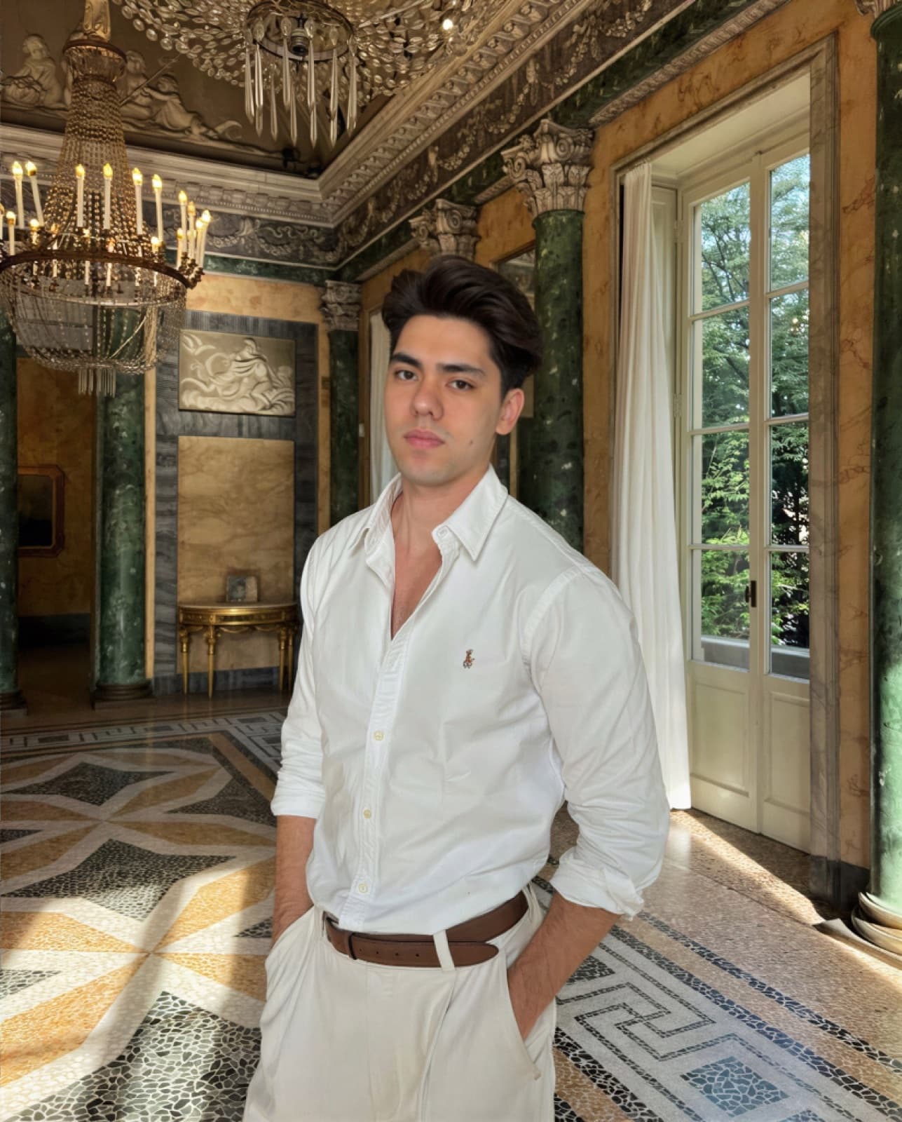 Matthew Stevens in a white shirt in an indoor space.